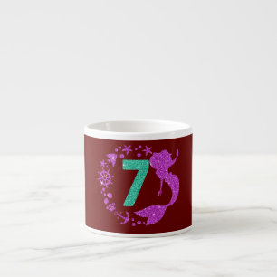 Tasse Expresso 7e anniversaire fille sirène sept ans 7