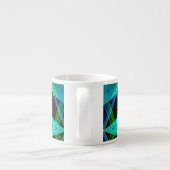 Tasse Expresso Abstrait, géométrique, vert, bleu, noir (Dos)