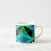 Tasse Expresso Abstrait, géométrique, vert, bleu, noir (Droite)
