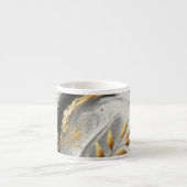 Tasse Expresso Abstrait moderne noir blanc et or- botanique (Devant)