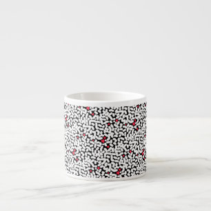 Tasse Expresso Abstrait noir blanc