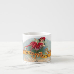 Tasse Expresso Affiche de femme vintage dans un verre à champagne