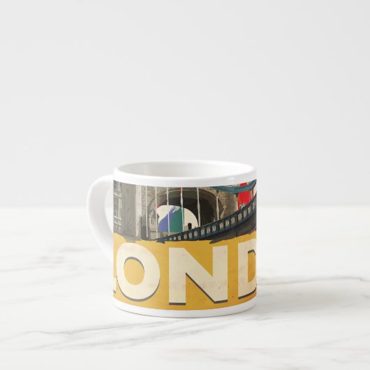 Tasse Expresso Affiche Vintage Londres (Devant gauche)