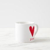 Tasse Expresso Aimez-vous Saint-Valentin rouge de coeur de | (Devant droit)