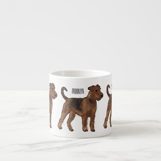 Tasse Expresso Airedale terrier dog cartoon (Devant)