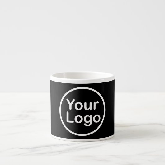 Tasse Expresso Ajouter votre propre logo | Arrière - plan noir (Devant)