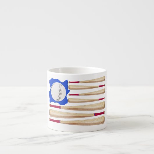 Tasse Expresso Amérique Drapeau Thème de baseball (Devant)