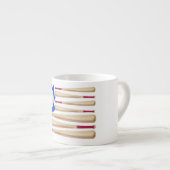 Tasse Expresso Amérique Drapeau Thème de baseball (Devant droit)