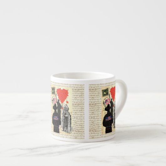 Tasse Expresso Amérique vintage (Devant droit)