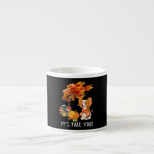 Tasse Expresso Amoureux de les chiens | Papillon C'est l'automne  (Devant)