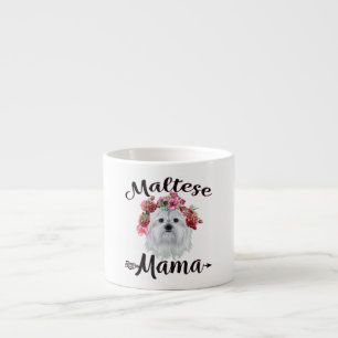 Tasse Expresso Amoureux des chiens Flore de mauves-souris maltai