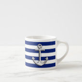 Tasse Expresso Ancre de chrome sur des rayures de marine (Droite)