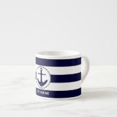 Tasse Expresso Ancre Nautique Et Marine Bleu Sur Mesure (Devant droit)