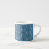 Tasse Expresso Ancres de lin sur bleu (Droite)