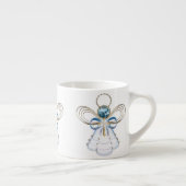 Tasse Expresso Ange de Noël de foi Élégant or bleu (Droite)