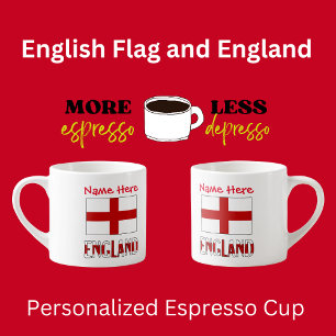 Tasse Expresso Angleterre et drapeau anglais personnalisation rou