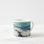 Tasse Expresso Antique Japonais Bleu Vagues Océan Imprimer (Devant droit)