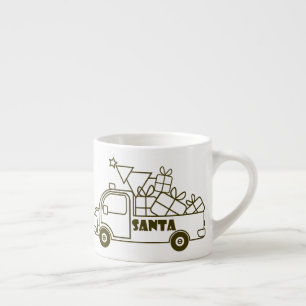 Tasse Expresso Aperçu camion de Noël Père Noël vue côté voiture