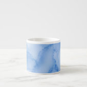 Tasse Expresso Aquarelle Abstraite Bleu Clair (Devant)