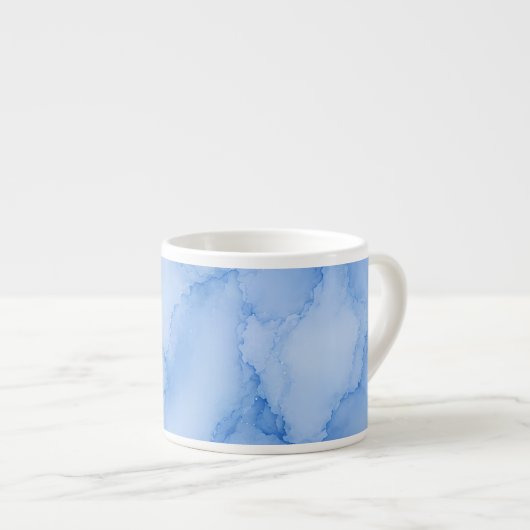 Tasse Expresso Aquarelle Abstraite Bleu Clair (Devant droit)