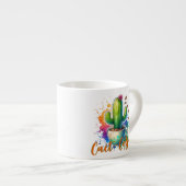 Tasse Expresso Aquarelle Cactus qui aime le café (Devant droit)