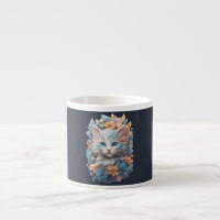 Aquarelle Chat Floral Mignon Splash