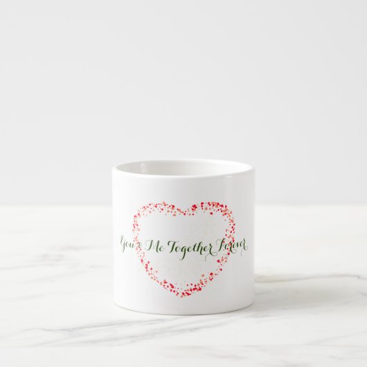 Tasse Expresso Aquarelle Coeur rouge avec Amour Texte Conception (Devant)
