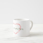 Tasse Expresso Aquarelle Coeur rouge avec Amour Texte Conception (Devant droit)