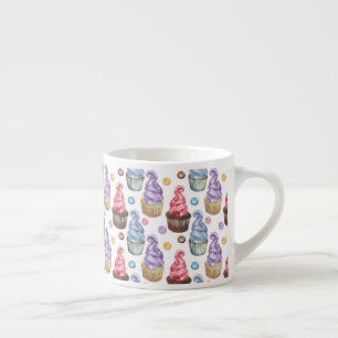 Tasse Expresso Aquarelle cupcakes colorés