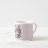 Tasse Expresso Aquarelle Cute Hoded Ninja Chat (Devant droit)