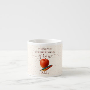 Tasse Expresso Aquarelle Enseignant Apple - Cadeau Merci