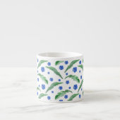 Tasse Expresso Aquarelle Fleurs de corail bleu (Devant)