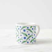 Tasse Expresso Aquarelle Fleurs de corail bleu (Devant droit)