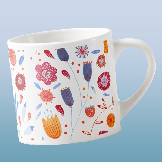 Tasse Expresso Aquarelle florale moderne