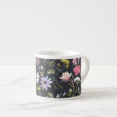 Tasse Expresso Aquarelle Florale : Motif d'été doux. (Devant droit)