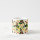 Tasse Expresso Aquarelle Lapin, hibou, écureuil, hérisson (Devant)