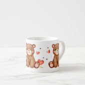 Tasse Expresso Aquarelle Ours Saint Valentin (Devant droit)