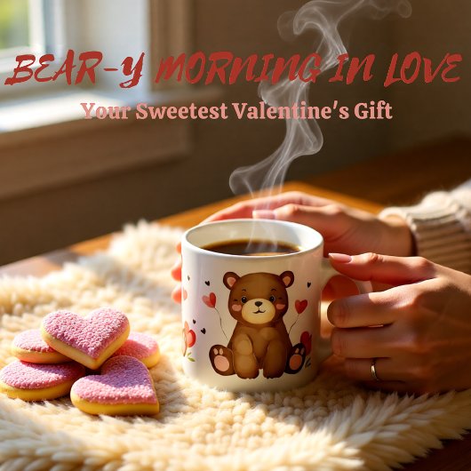 Tasse Expresso Aquarelle Ours Saint Valentin