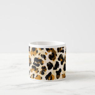 Tasse Expresso Aquarelle peau léopard, dégradé cravate-teint.