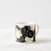 Tasse Expresso Aquarelle verte à la vanille florale romantique (Devant droit)