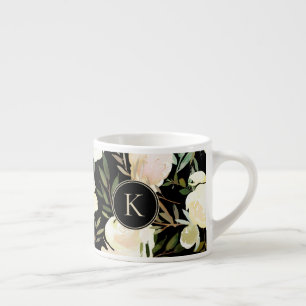 Tasse Expresso Aquarelle verte à la vanille florale romantique
