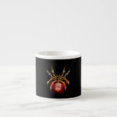 Tasse Expresso Araignée en vapeur noire (Devant)