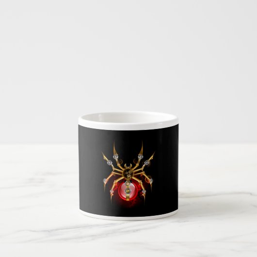 Tasse Expresso Araignée en vapeur noire (Devant)