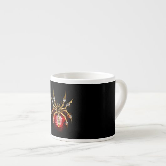 Tasse Expresso Araignée en vapeur noire (Devant droit)