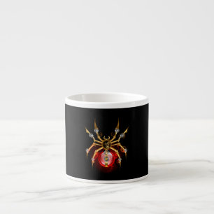 Tasse Expresso Araignée steampunk sur fond noir