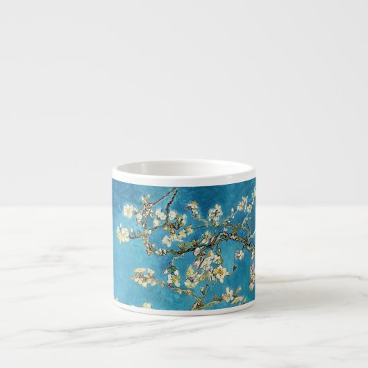 Tasse Expresso Arbre aux amandes en fleurs par Vincent van Gogh. (Devant)