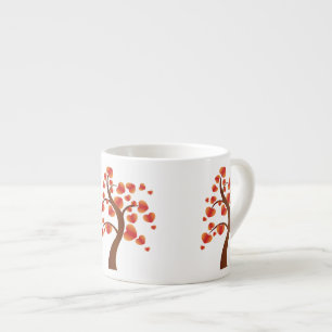 Tasse Expresso Arbre de coeur rouge
