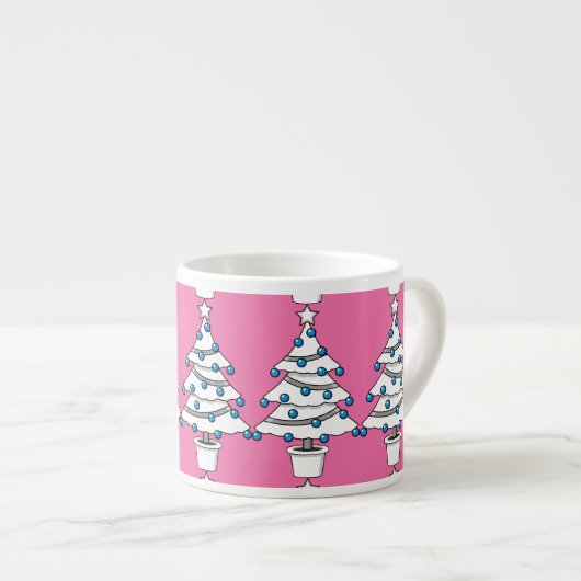 Tasse Expresso Arbre de Noël blanc (Devant droit)