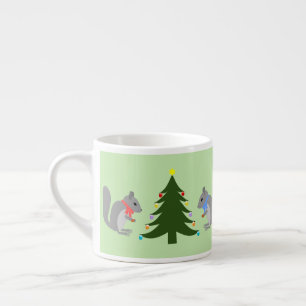 Tasse Expresso Arbre de Noël décorant les écureuils