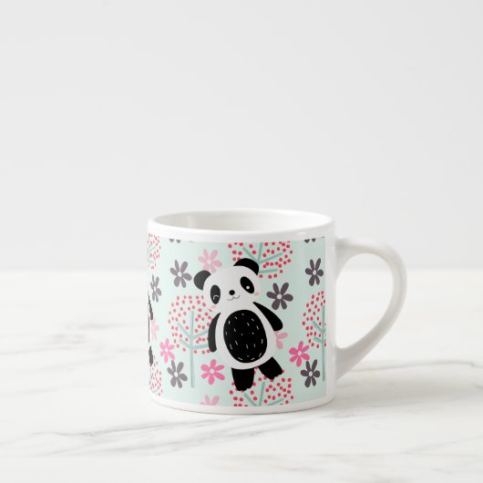 Tasse Expresso Arbres, fleurs et ours de panda (Droite)